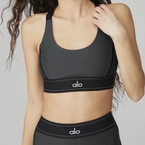 ALO Yoga Charcoal Gray Sports Bra